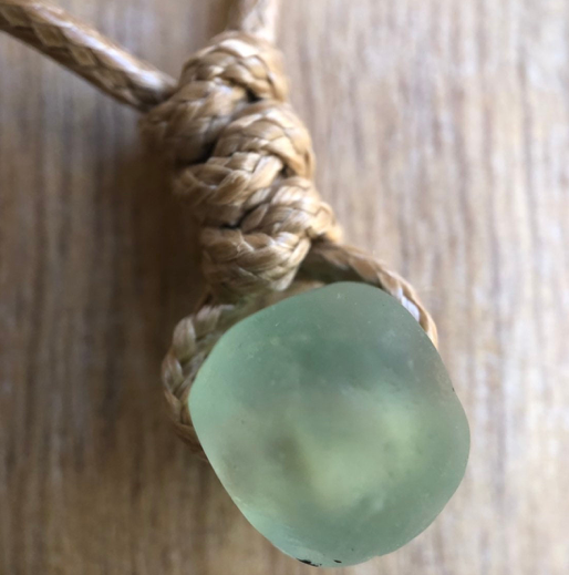 Surfer Necklace Beach Necklace Seaglass Adjustable Waterproof. Choker for Men Women Teen (Green)