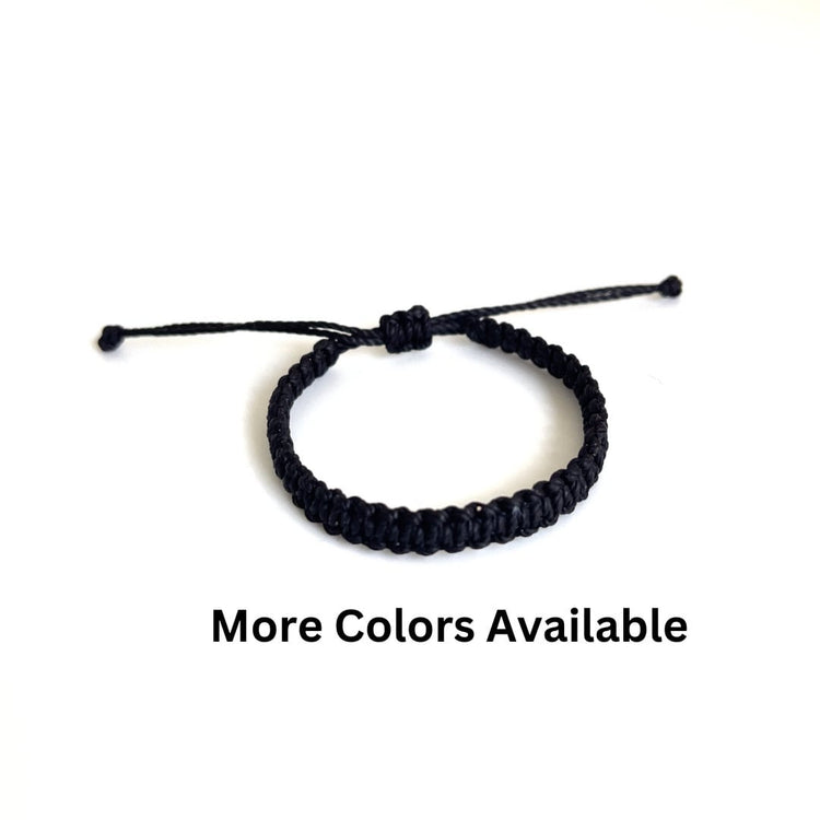 Black Macrame Bracelet Adjustable Waterproof byGifts & Knots