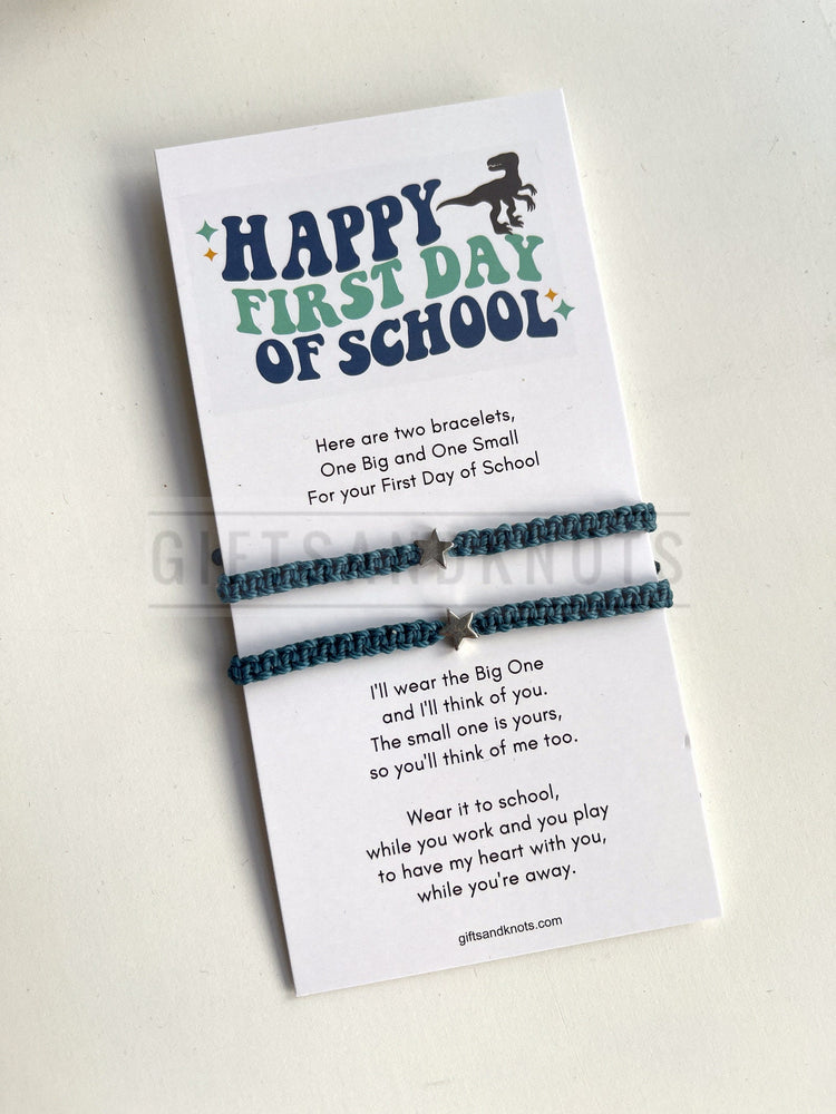 Silver Star Teal Matching Bracelets Mommy and Me First Day of School by Gifts and Knots