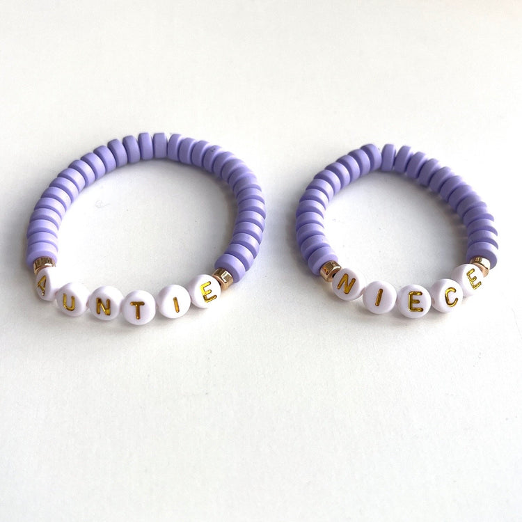 Auntie and Niece Matching Bracelet Purple
