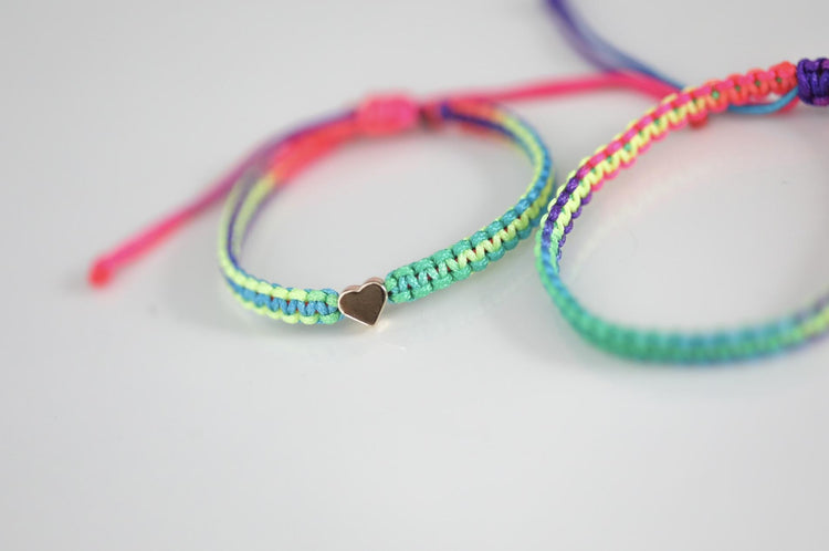 Heart Bracelet Set Rainbow Mother and Daughter