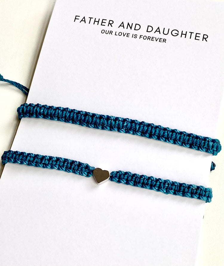 Father Daughter Love Forever Teal Bracelets by Gifts & Knots