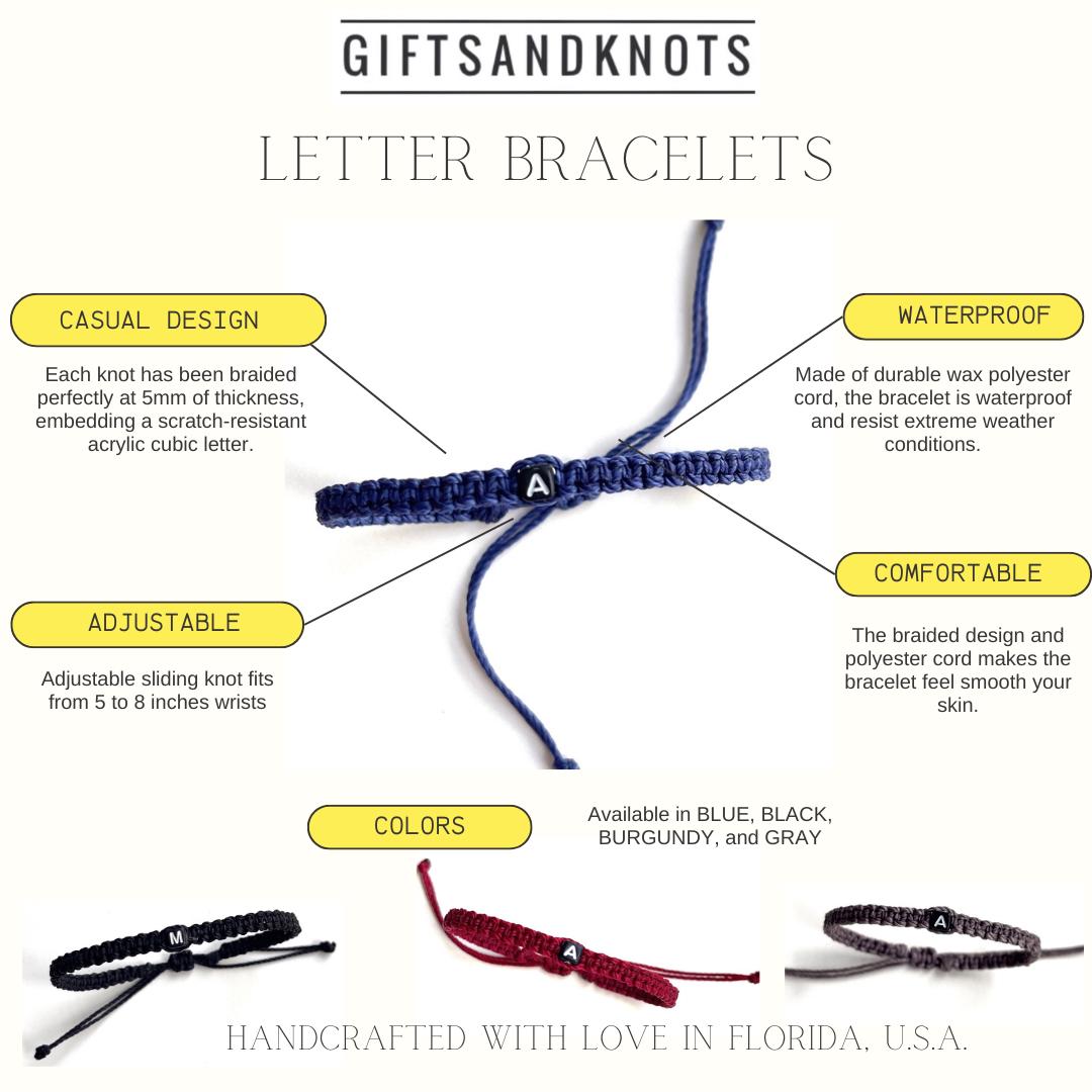 Bracelet with initial letter by Gifts and Knots