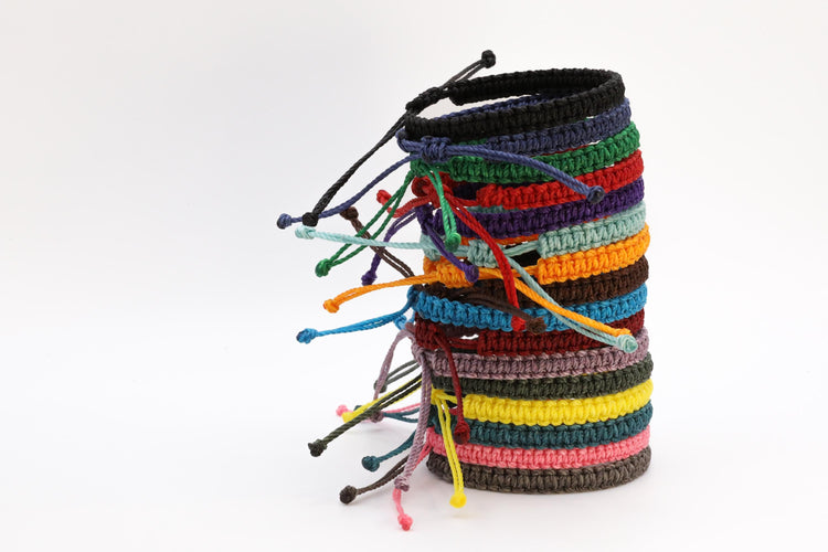First Day of Kindergarten Orange Macrame Matching Bracelets