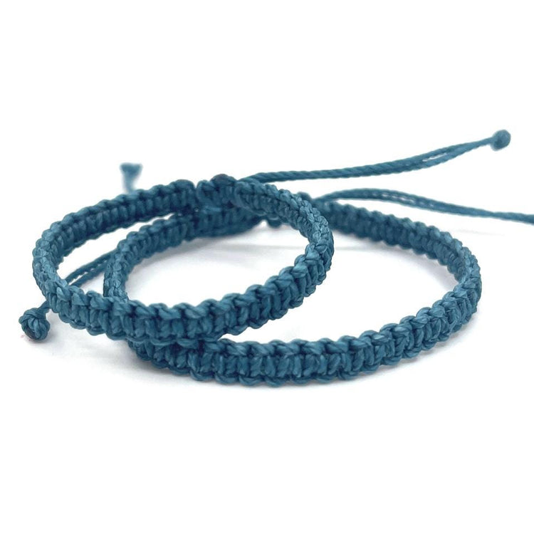 Teal Bracelets, First Day Kindergarten Blue Rainbow, Matching Bracelets, Mommy and Me, Macrame Braided Wristbands, Adjustablr, Waterproof by Gifts & Knots