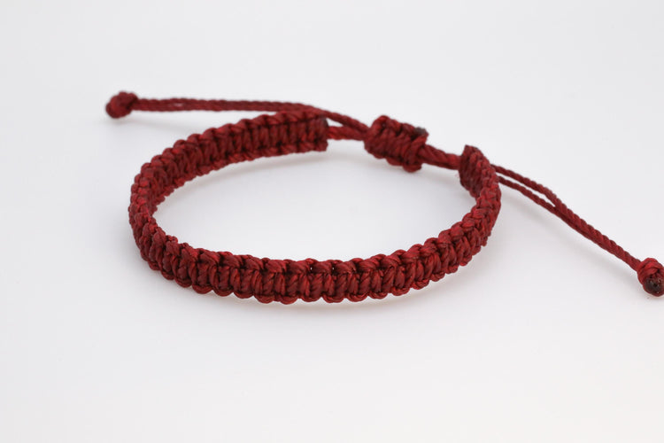 Burgundy Dark Red Bracelets, First Day Kindergarten Blue Rainbow, Matching Bracelets, Mommy and Me, Macrame Braided Wristbands, Adjustable, Waterproof by Gifts & Knots