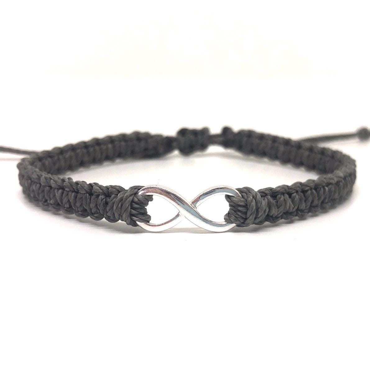 Infinity bracelet infinite charm gray bracelet by Gifts and Knots