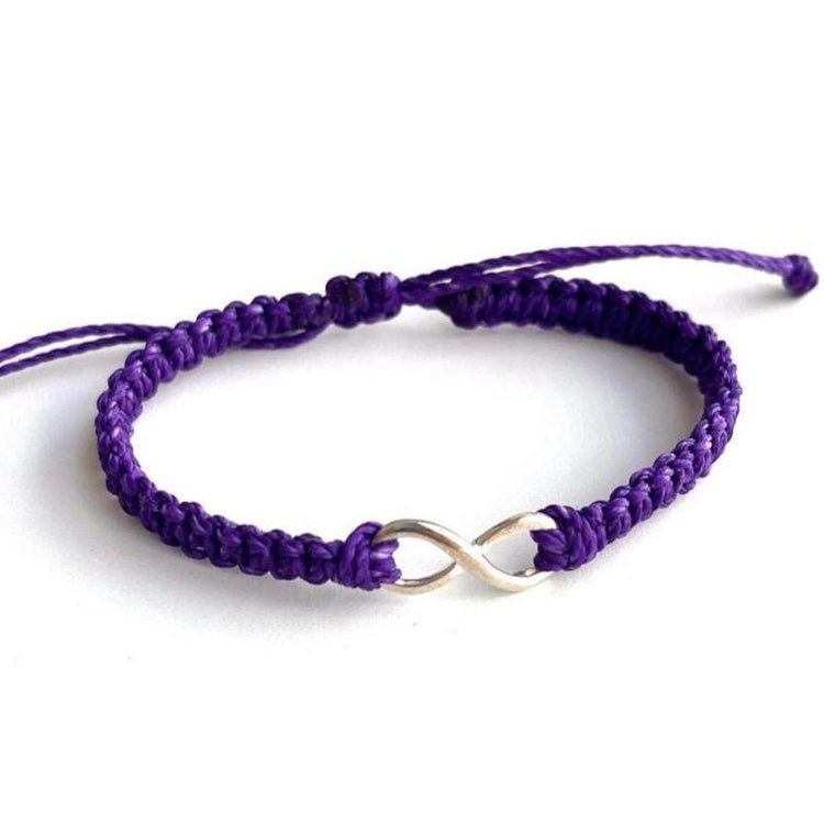 Infinity Bracelet Datk Purple by Gifts and Knots