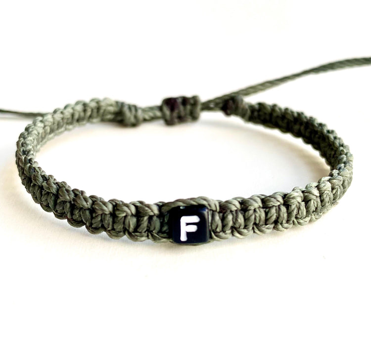 Olive Initial Letter Personalized Bracelet by Gifts & Knots