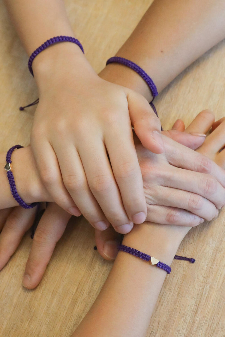 Family Set Heart Rainbow Matching Bracelets, First Day of Preschool