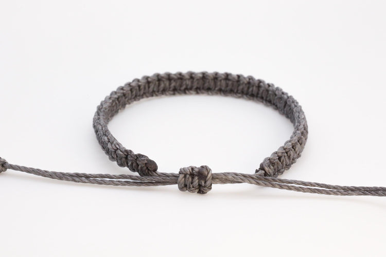 Gray Matching Bracelets, Braided Macrame Rope, Father & Son, Adjustable Waterproof by Gifts & Knots