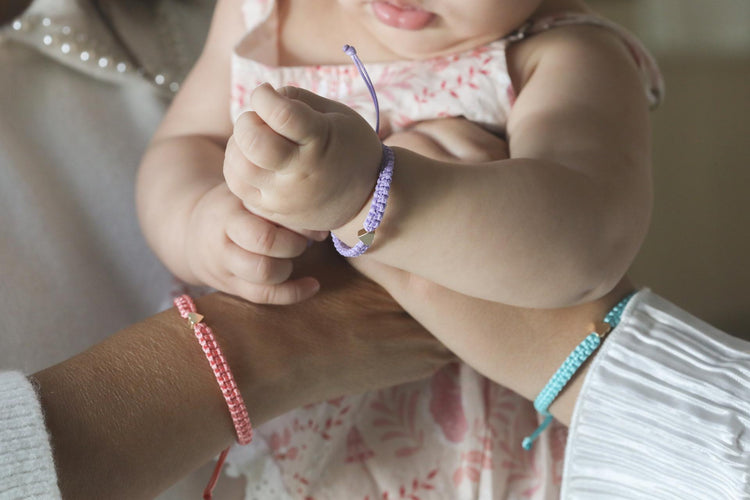 First Day Kindergarten Matching Bracelets Heart Charm Coral Lavender Seagreen