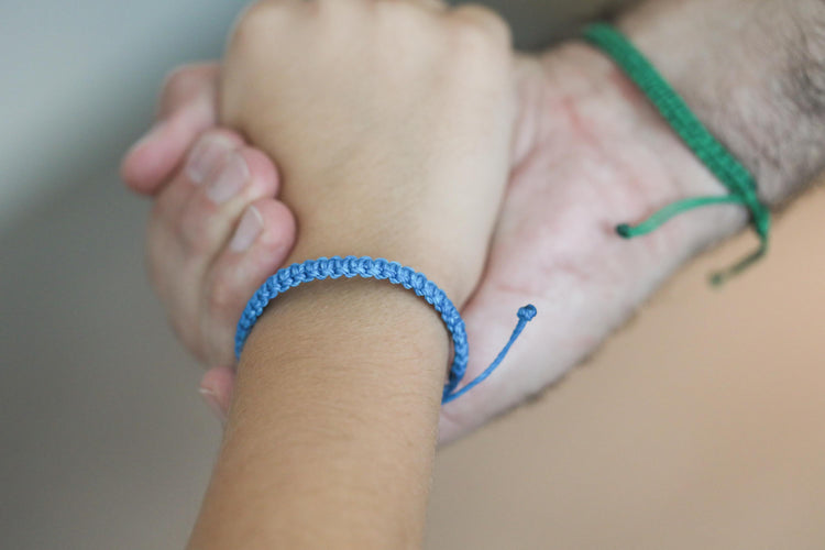 Mommy and Me Gray Macrame Bracelet First Day of Kindergarten