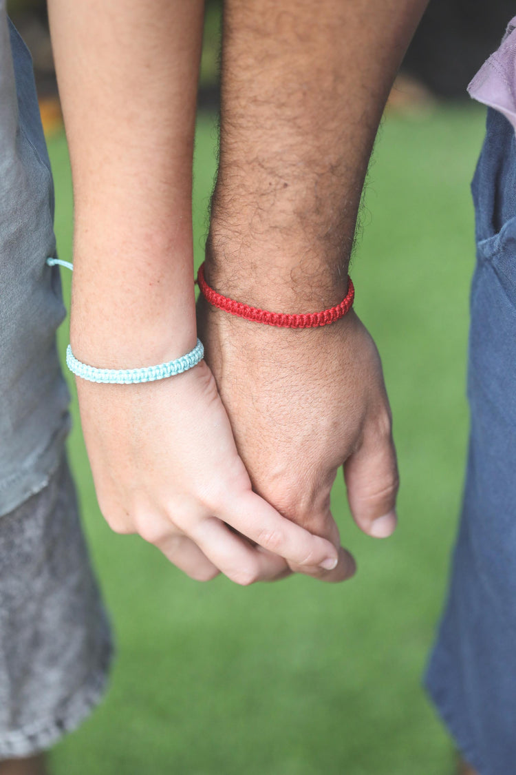 Mommy and Me Gray Macrame Bracelet First Day of Kindergarten