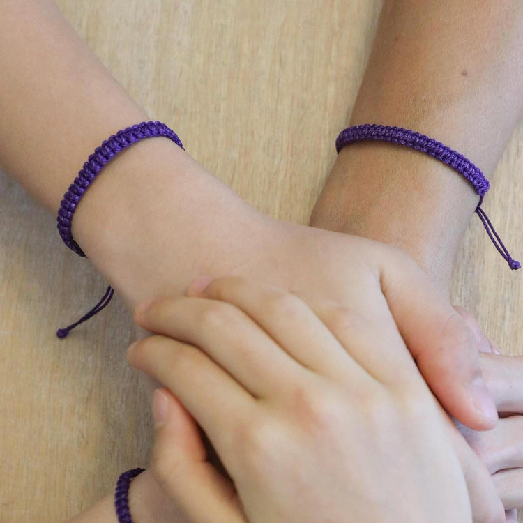 Dark Purple Matching Bracelets, Mommy and Me, Summer Camp Gift, Sleep Away