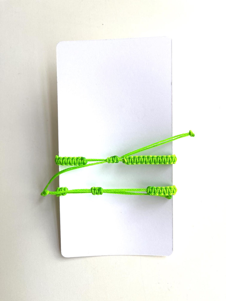 Going to Camp Matching Bracelets, Mommy and Me Adjustable Set, Neon Green Waterproof, First Camp Gift
