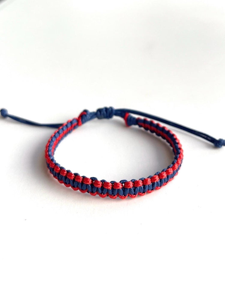 Wholesale Red and Blue Two Color Braided Adjustable Bracelets