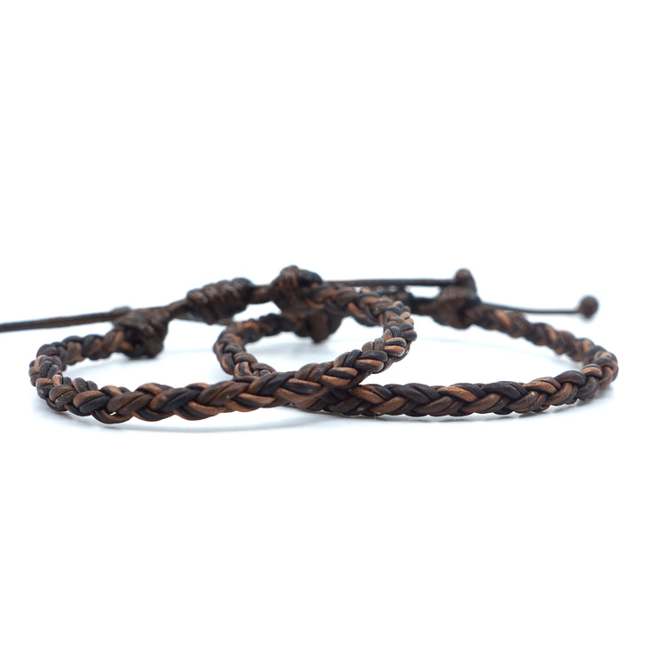 Braided Leather Couples Bracelets - Gifts & Knots