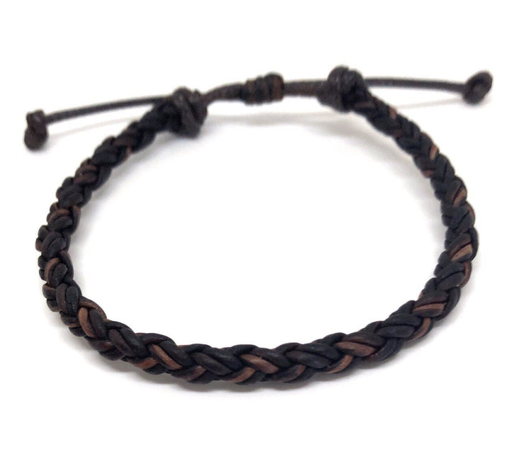 Braided Bracelet, Antique Brown Leather, Boys Favors, Daddy and Son Bracelet, Unisex, Family Bracelets