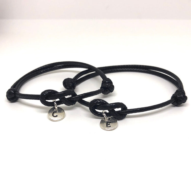 Couple Bracelets, Initial Bracelets, Infinity Knot, Simple Bracelets, His and Hers,