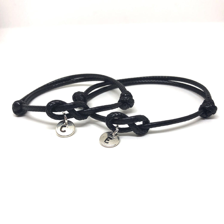 Couple Bracelets, Initial Bracelets, Infinity Knot, Simple Bracelets, His and Hers,