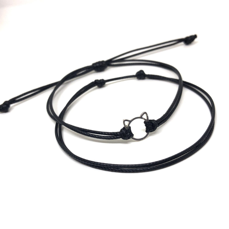Sterling Silver Cat Couple Bracelets - Gifts&Knots