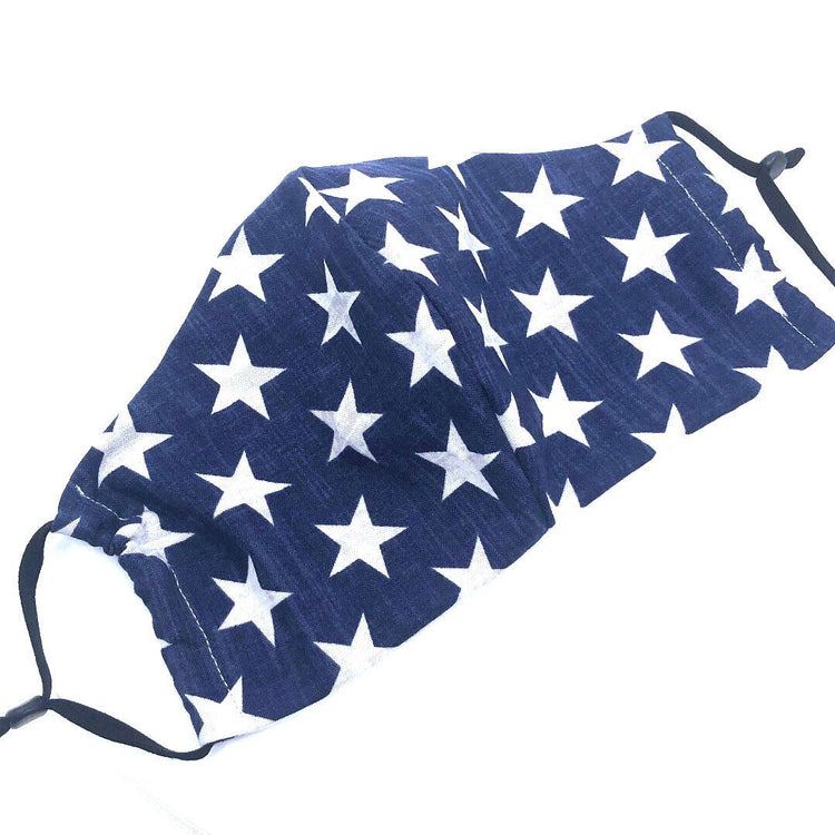 Patriotic Stars USA Flag Face Mask 100% Cotton Made in the USA