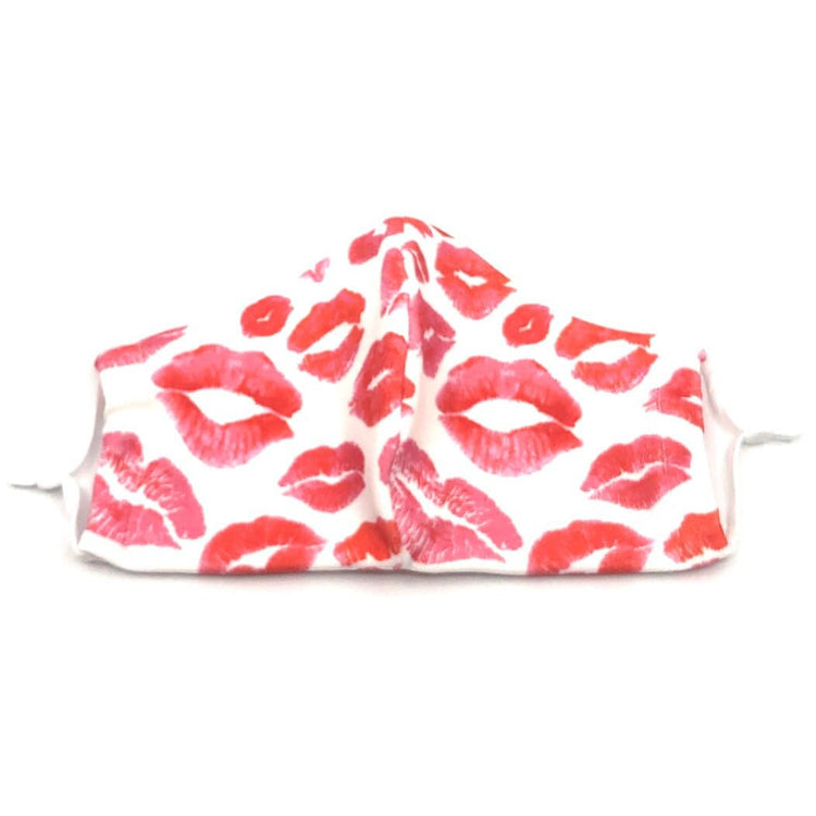 Red Lipstick Kiss Lips Face Mask Organic Cotton