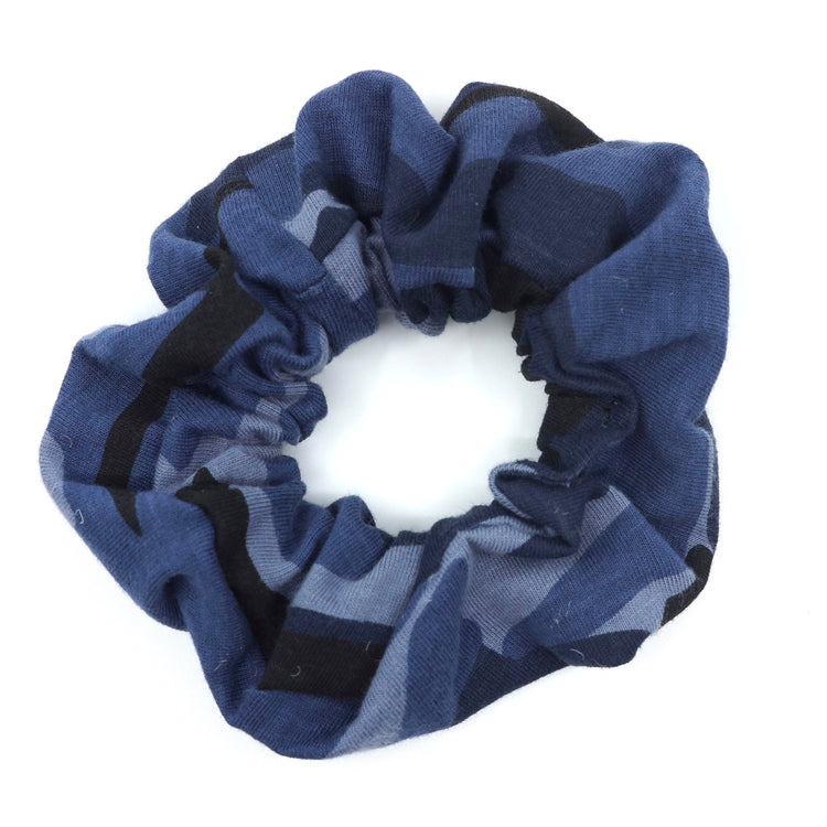 Blue Camo Scrunchie Fitness Blue Hair Accesories Gift for Her - Gifts & Knots
