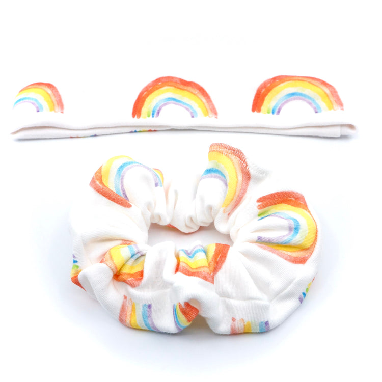 Rainbow Scrunchie Headband Hair Accesories - Gifts & Knots