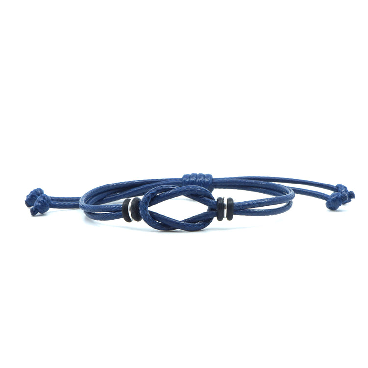 Celtic Knot Bracelet, Blue Waxed Cord Bracelet, Boys Bracelet, Adjustable Bracelet, Infinity Bracelet, Unisex, Family Bracelets
