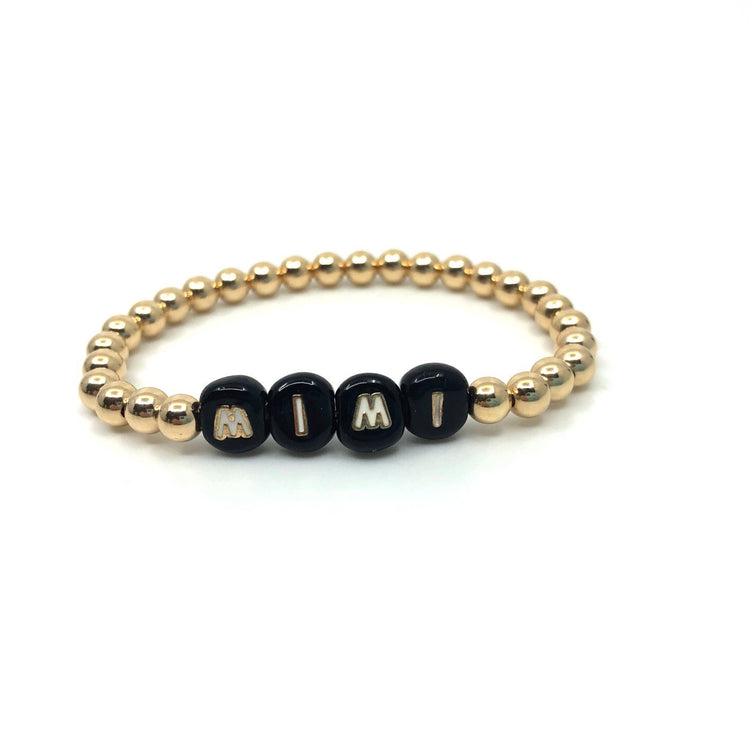 Name Bracelets Personalized 18K Gold filled beads - Gifts & Knots