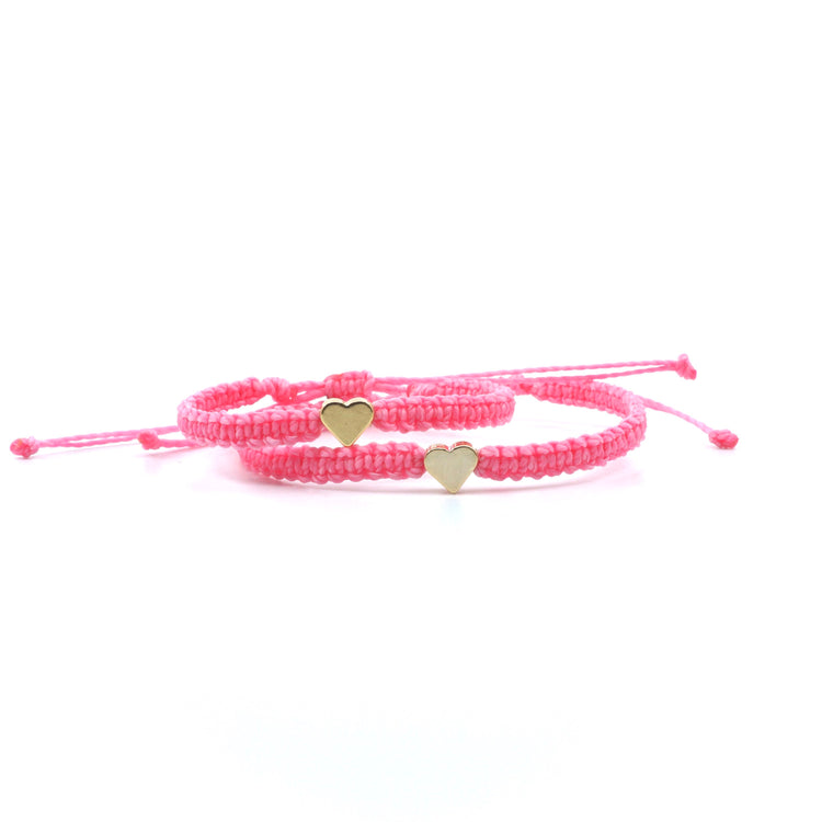 Pink Heart Bracelet Set Mommy and Me