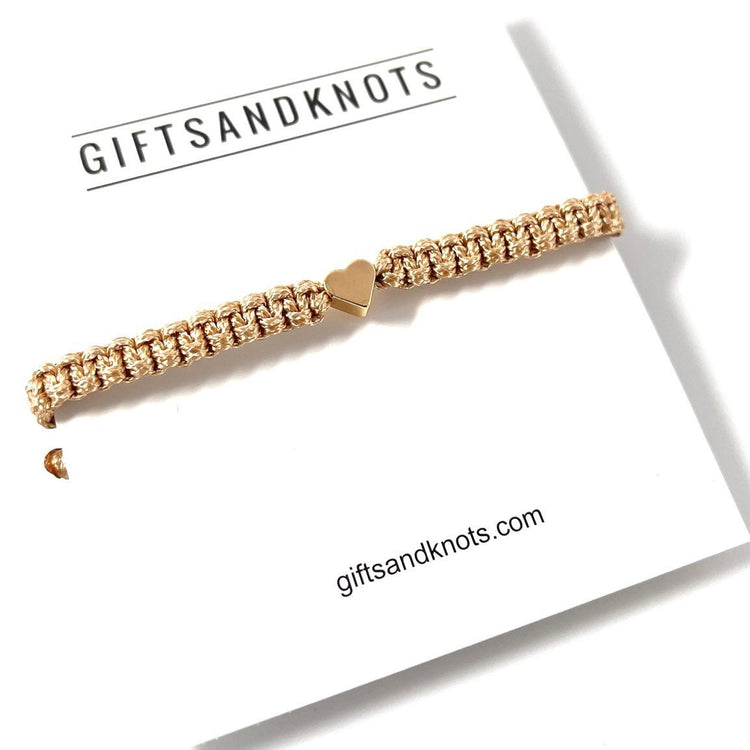 Gold Plated Heart Bracelet Gold Rope