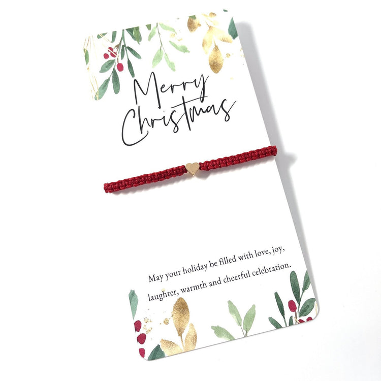 Gold Heart Red Bracelet Family Christmas Gifts, Gifts Under 15