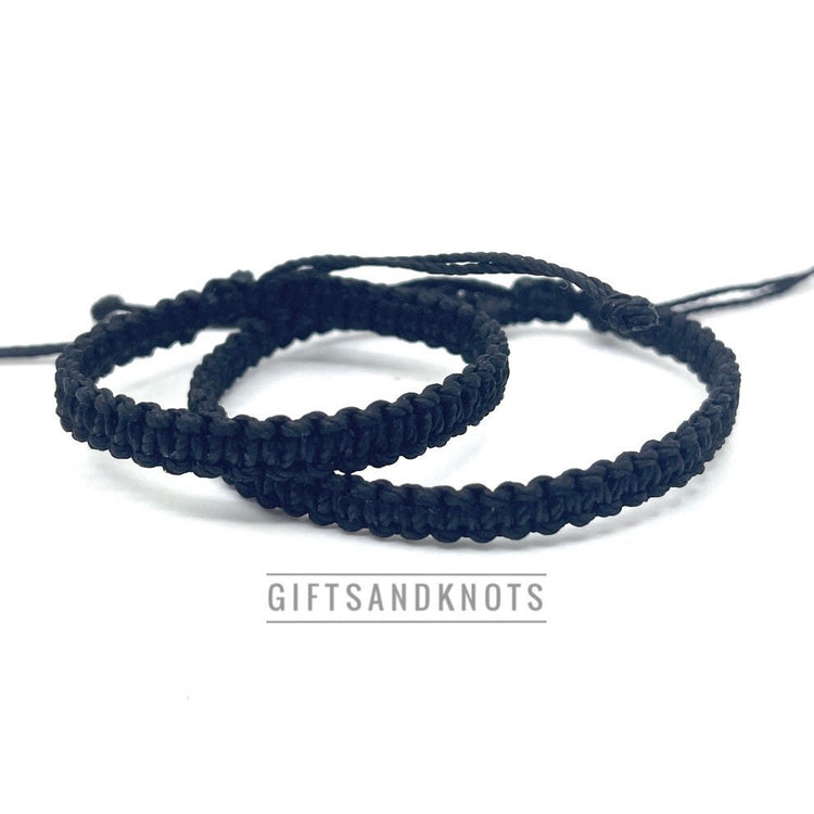 Father and Me Black Matching Bracelet Set