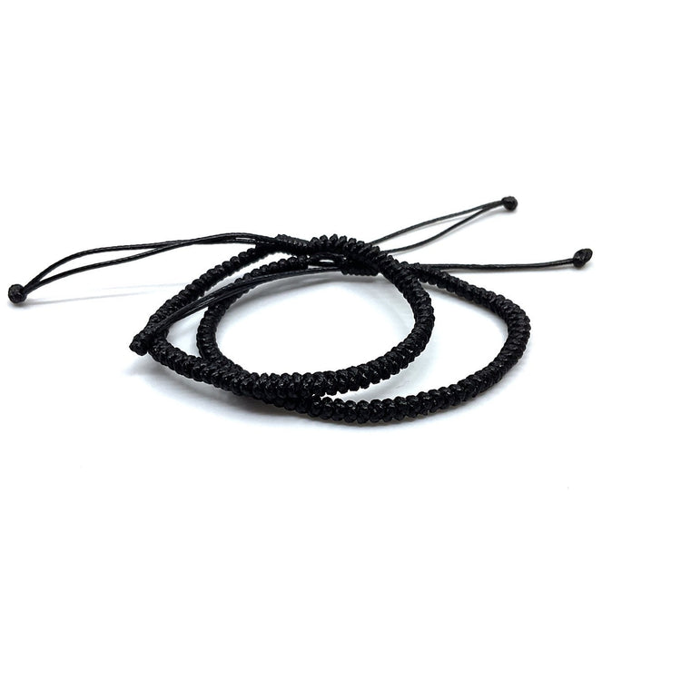 Couples Bracelets, Black Macrame Bracelets, His and Hers