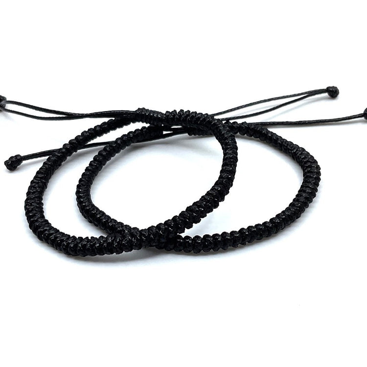 Couples Bracelets, Black Macrame Bracelets, His and Hers