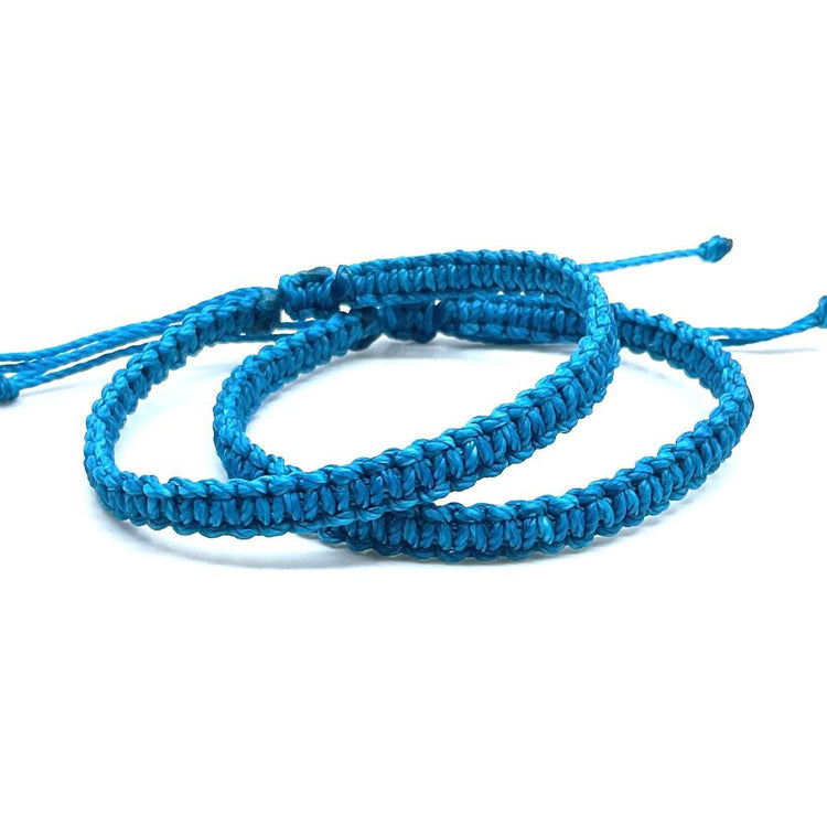 His and Hers Bracelets, Turquoise Macrame Bracelets