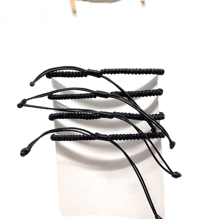 Family Black Braided Matching Bracelets Waterproof