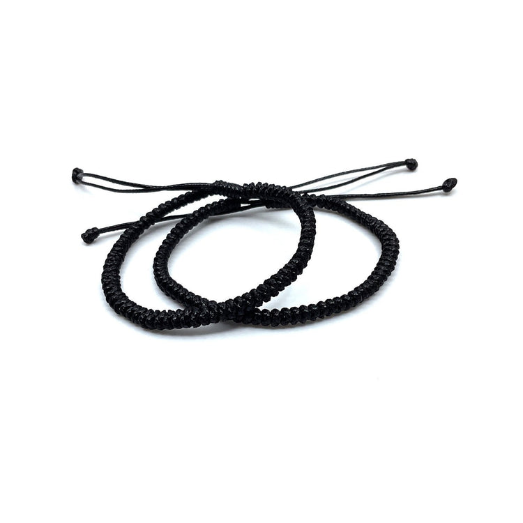 Couples Bracelets, Black Macrame Bracelets, His and Hers