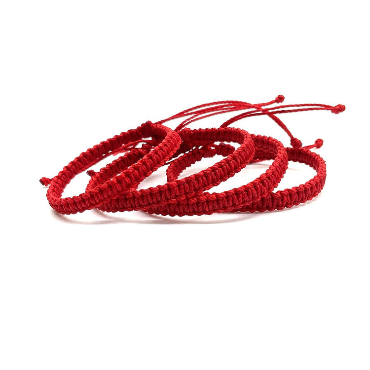 Family Red Macrame Matching Bracelets Waterproof