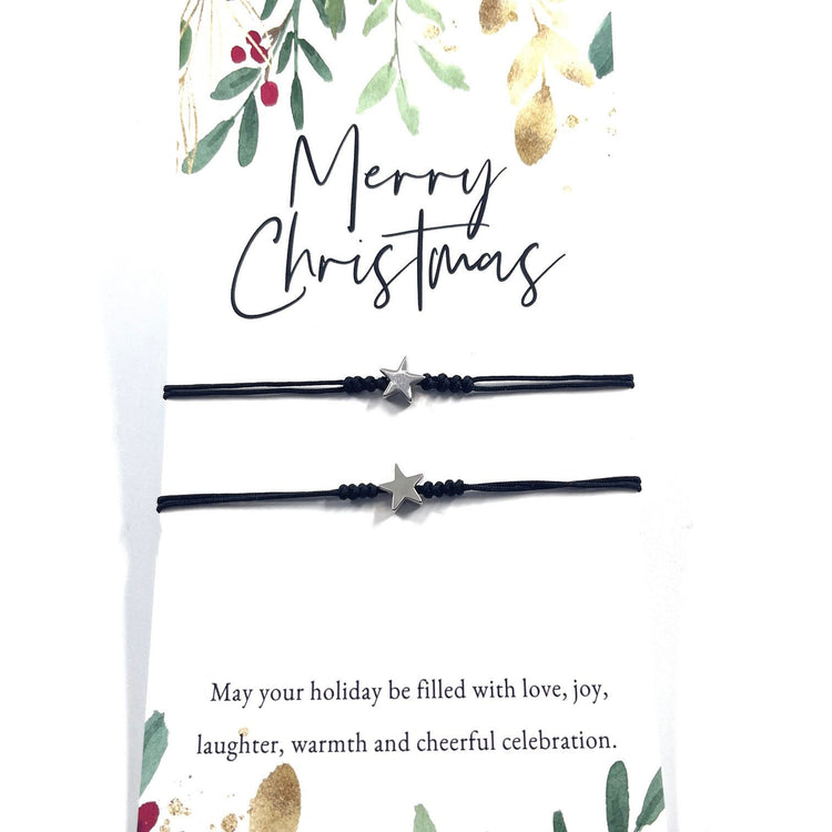Silver Star Black Bracelet Family Christmas Gifts