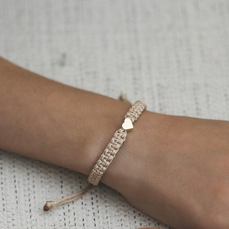 Gold Heart Girls Bracelet Rope