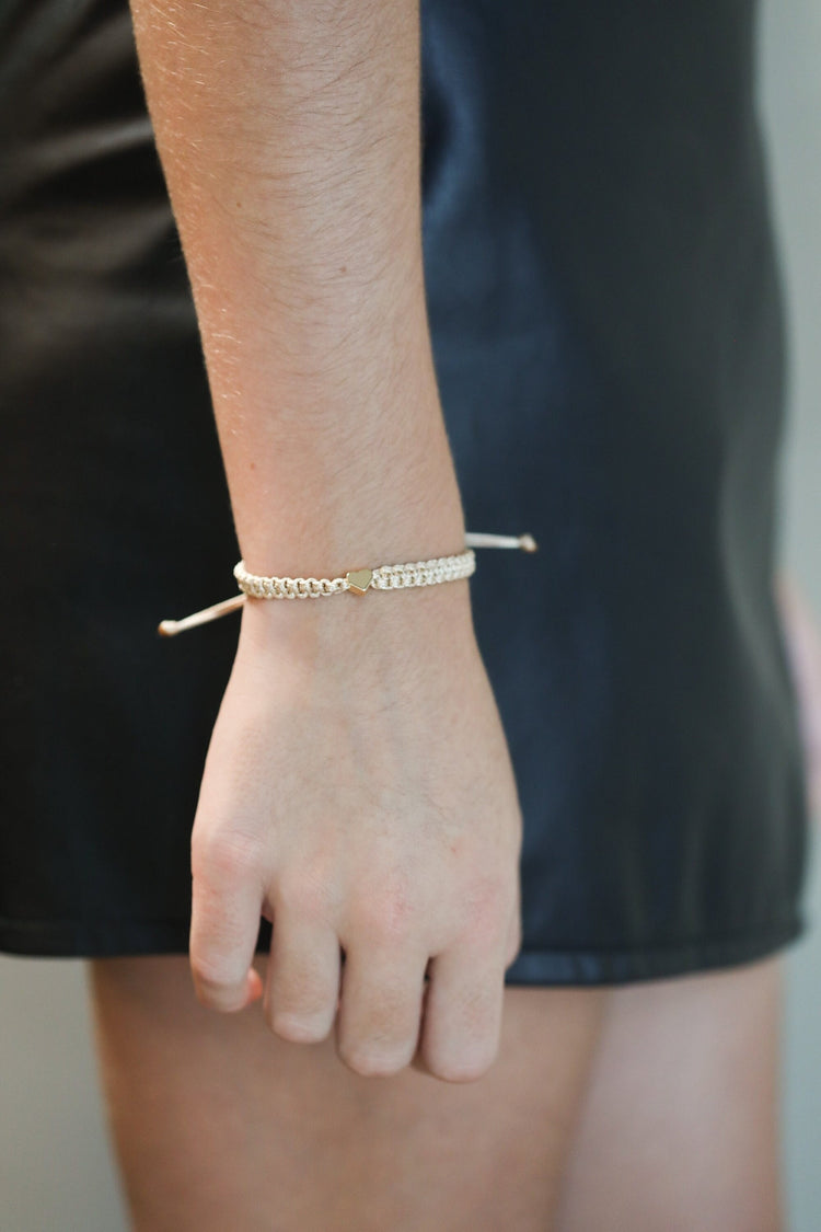 Gold Heart Girls Bracelet Rope