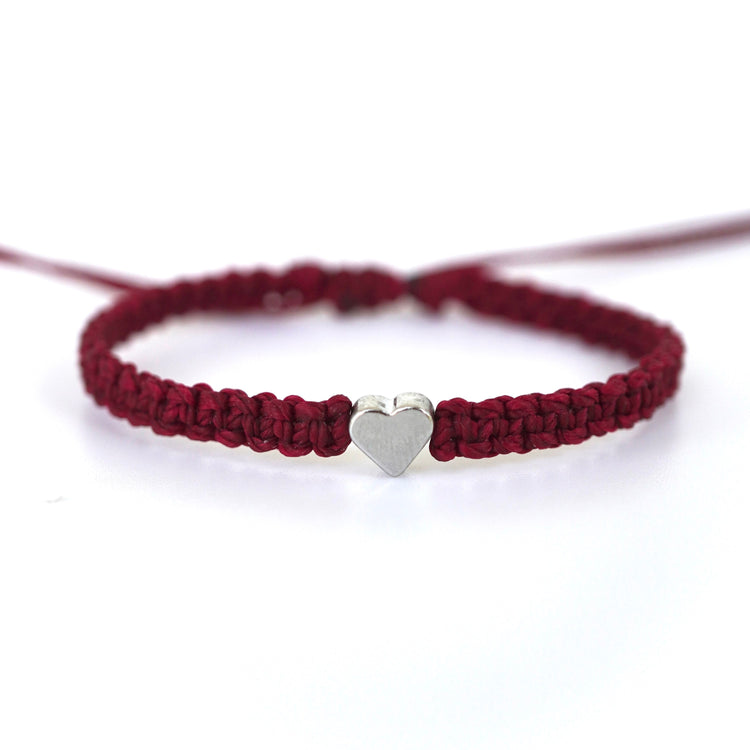 Burgundy Maroon Ribbon Awareness Bracelet