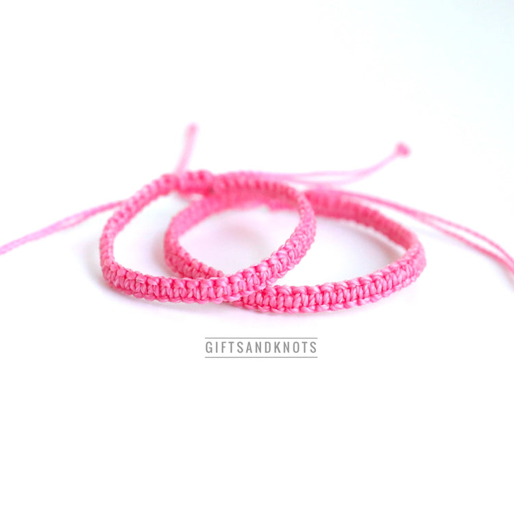 Father and Son Pink Matching Bracelet Set