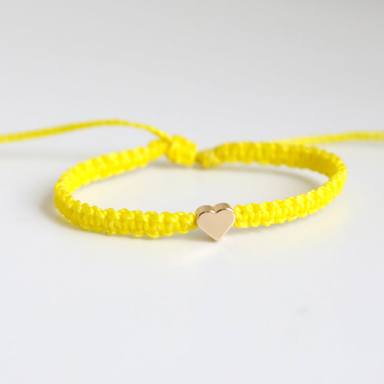 Yellow Ribbon Awareness Gold Heart Bracelet