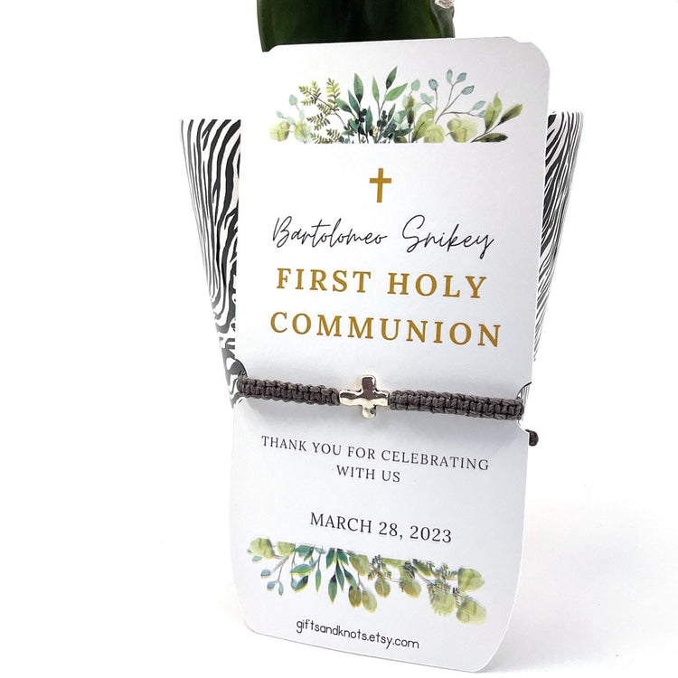 First Holy Communion Favors, 6 Christening Favors, Cross Bracelets, Unisex Favors, Bracelets