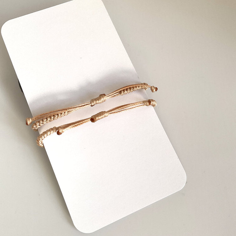 First Day of Kindergarten Gold Mommy and Me Pearl Macrame Matching Bracelets